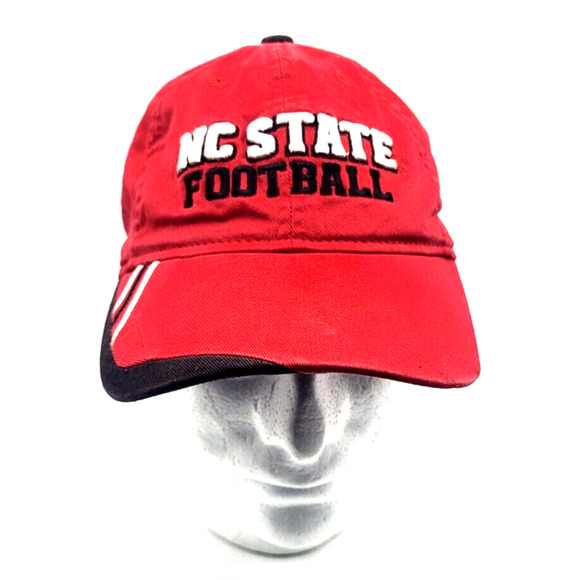 Adidas NC STATE FOOTBALL Cap Officially Licensed Red Black White Size S/M - Picture 1 of 12